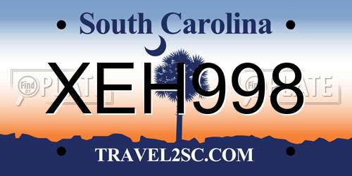 XEH998 South Carolina License Plate