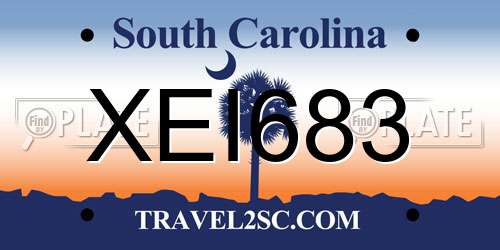 XEI683 South Carolina License Plate
