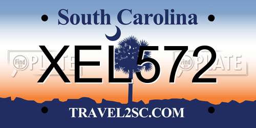 XEL572 South Carolina License Plate