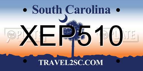 XEP510 South Carolina License Plate