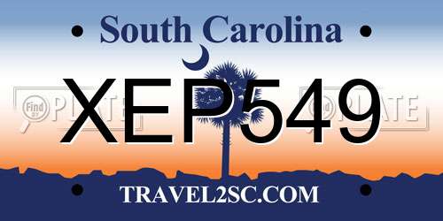 XEP549 South Carolina License Plate