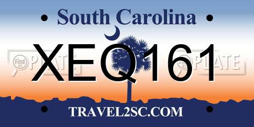 XEQ161 South Carolina License Plate