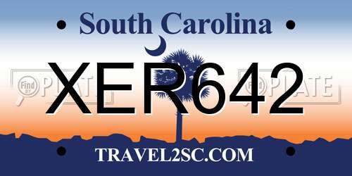 XER642 South Carolina License Plate