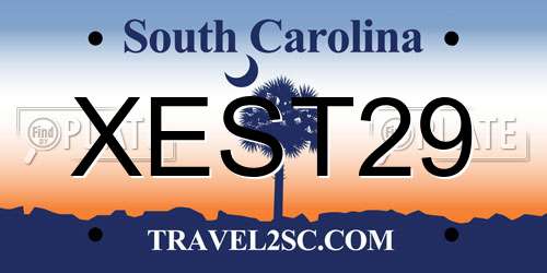 XEST29 South Carolina License Plate