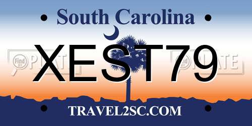 XEST79 South Carolina License Plate