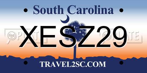 XESZ29 South Carolina License Plate
