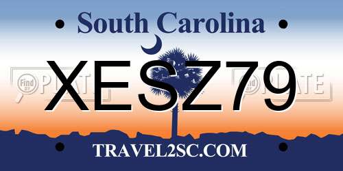 XESZ79 South Carolina License Plate