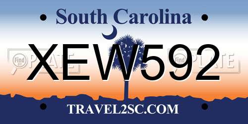 XEW592 South Carolina License Plate