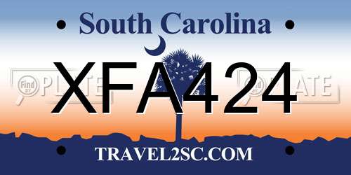 XFA424 South Carolina License Plate