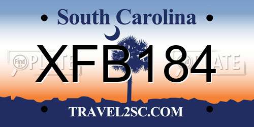 XFB184 South Carolina License Plate