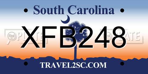 XFB248 South Carolina License Plate