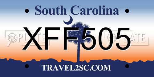 XFF505 South Carolina License Plate