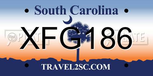 XFG186 South Carolina License Plate