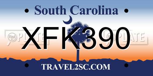 XFK390 South Carolina License Plate
