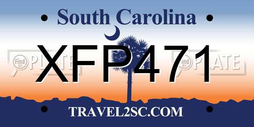 XFP471 South Carolina License Plate