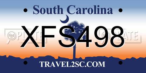 XFS498 South Carolina License Plate
