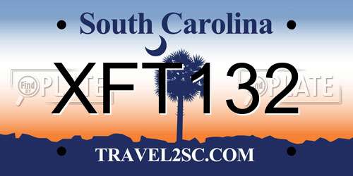 XFT132 South Carolina License Plate