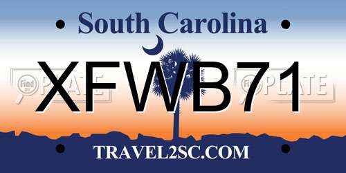 XFWB71 South Carolina License Plate