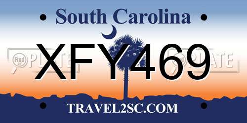 XFY469 South Carolina License Plate