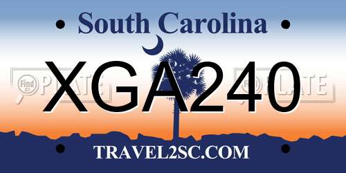 XGA240 South Carolina License Plate