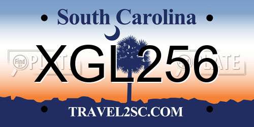 XGL256 South Carolina License Plate