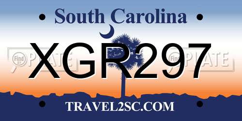 XGR297 South Carolina License Plate