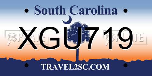 XGU719 South Carolina License Plate