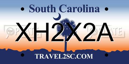 XH2X2A South Carolina License Plate