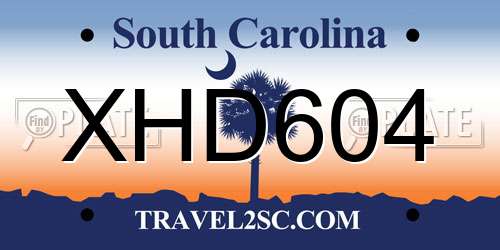XHD604 South Carolina License Plate