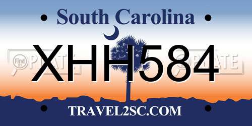 XHH584 South Carolina License Plate