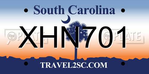 XHN701 South Carolina License Plate