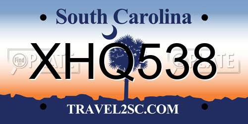 XHQ538 South Carolina License Plate