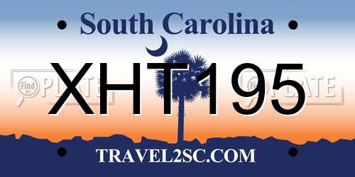 XHT195 South Carolina License Plate