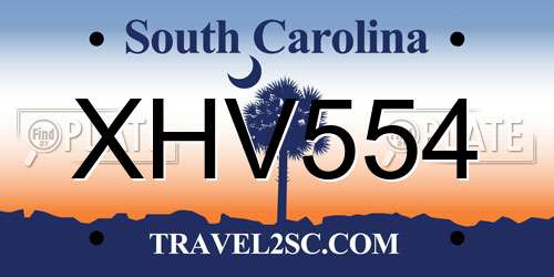 XHV554 South Carolina License Plate