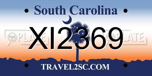 XI2369 South Carolina License Plate