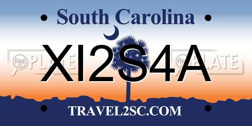 XI2S4A South Carolina License Plate