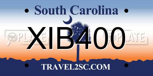 XIB400 South Carolina License Plate