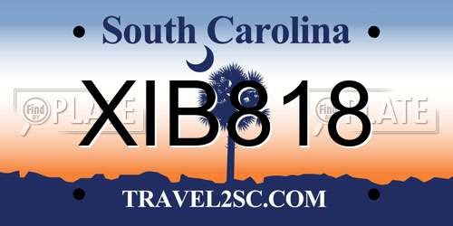 XIB818 South Carolina License Plate