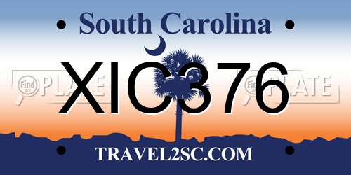 XIC376 South Carolina License Plate