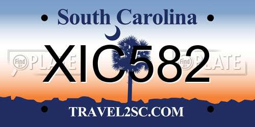 XIC582 South Carolina License Plate