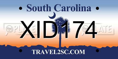 XID174 South Carolina License Plate
