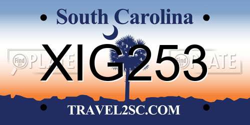 XIG253 South Carolina License Plate
