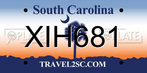 XIH681 South Carolina License Plate
