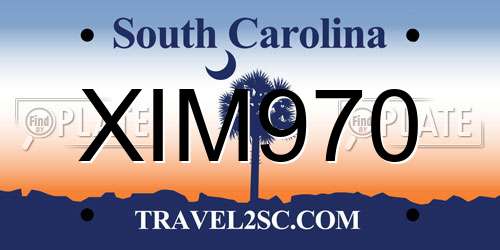 XIM970 South Carolina License Plate