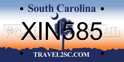 XIN585 South Carolina License Plate