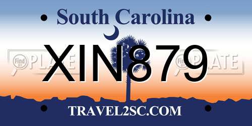 XIN879 South Carolina License Plate