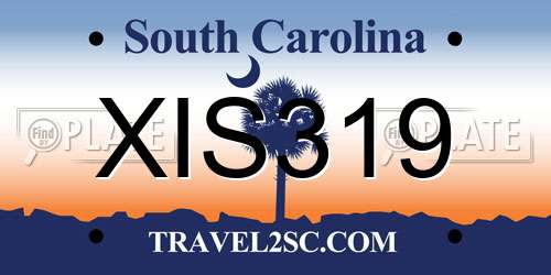 XIS319 South Carolina License Plate