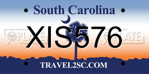 XIS576 South Carolina License Plate