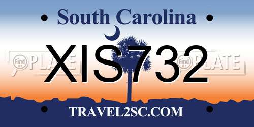 XIS732 South Carolina License Plate