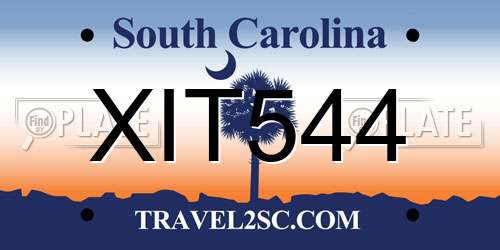 XIT544 South Carolina License Plate